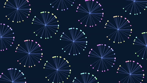 Colorful symmetrical circle pattern on dark background