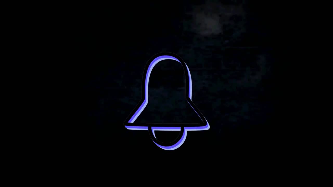 텍스처 된 배경 위에 네온 종 아이콘의 애니메이션