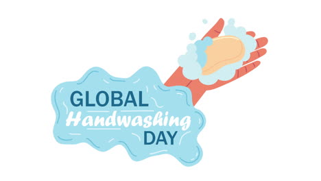 día mundial del lavado de manos con letras a mano