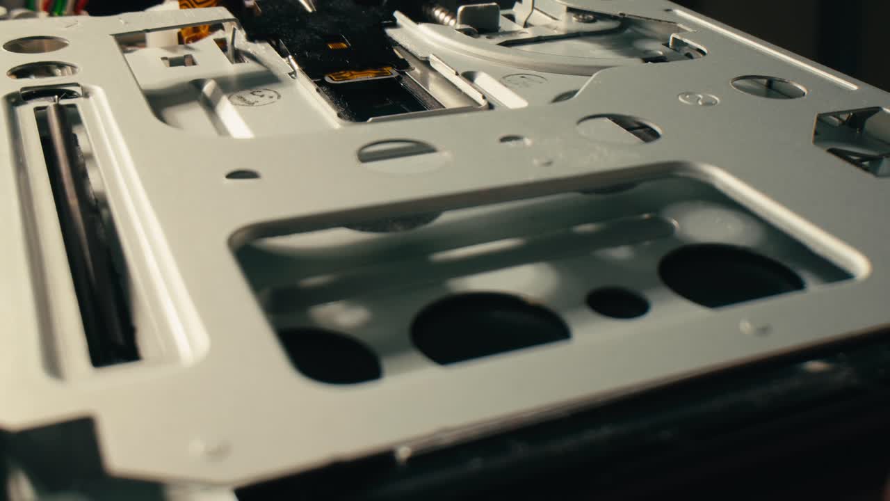 Floppy disc FDD close up, Using diskette for old PC computer macro. Archive programme or Music recorder, playing retro computer games. Vintage device for office, obsolete technology. . High quality 4k footage