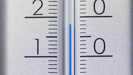 the thermometer scale where readings change