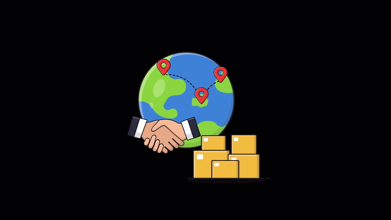 Global Logistics and International Business Partnership Animation