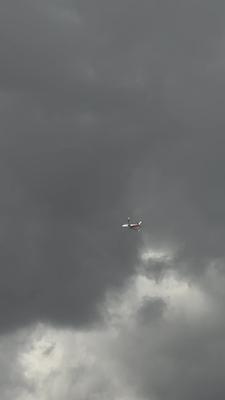 View of a plane fly in the sky, low angle shot