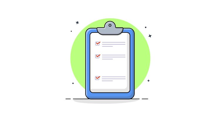 Animated Illustration of a Checklist on a Clipboard with a Pencil