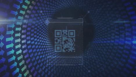 animation of qr code over rows of arrows