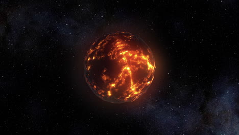 la tierra en llamas en el espacio
