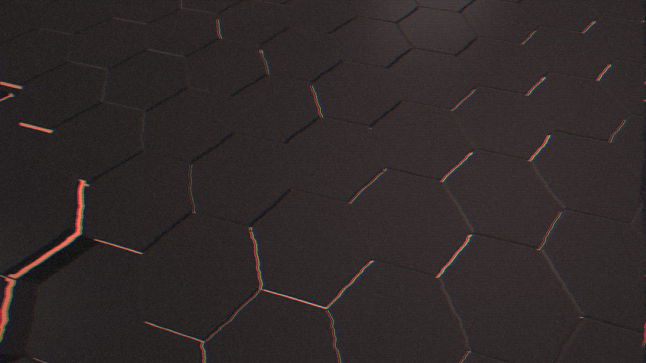 fondo de cuadrícula hexagonal negro y naranja oscuro de movimiento fondo abstracto
