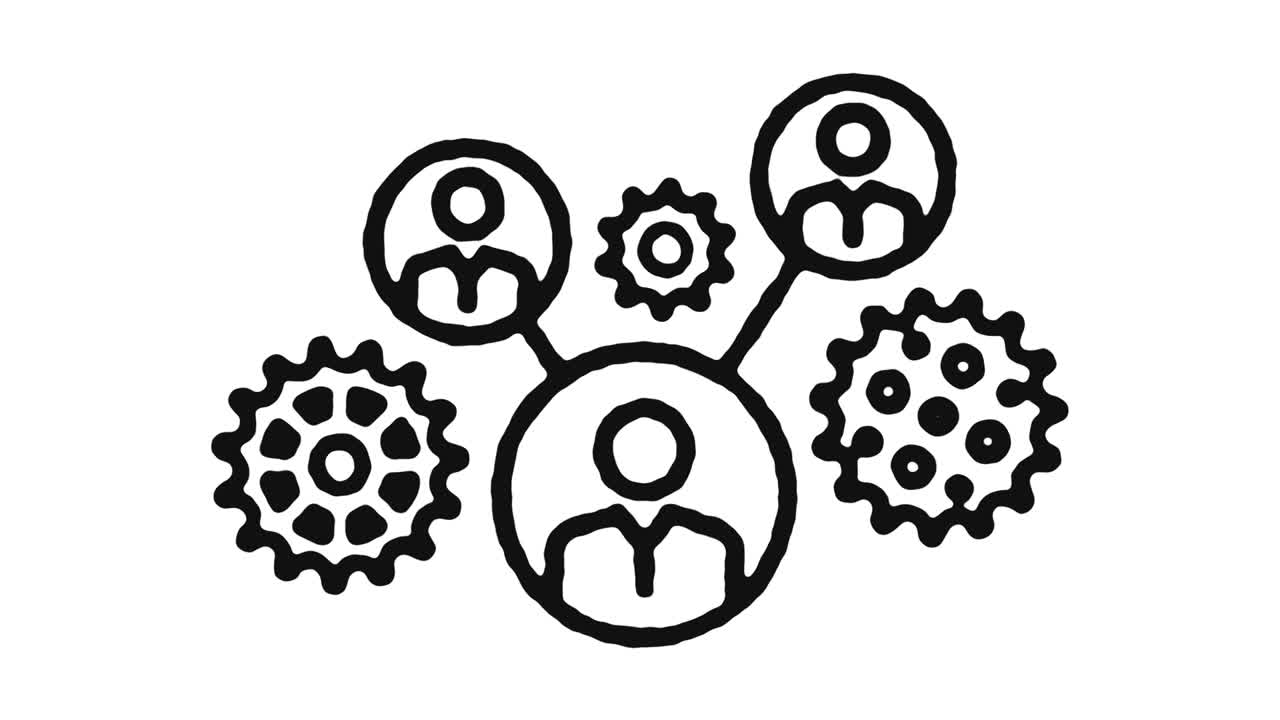 trabajo en equipo icono de animación de imágenes y canal alfa