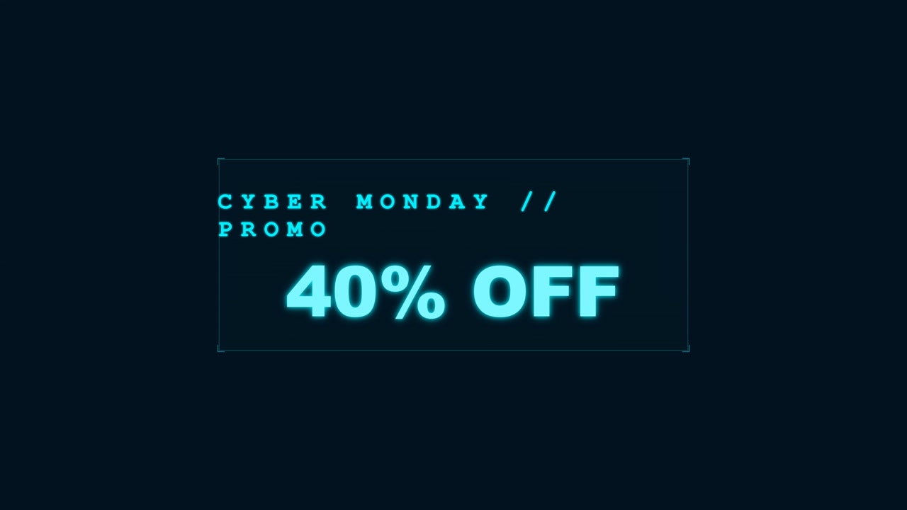 Grafis Promosi Cyber Monday dengan Teks Diskon Empat Puluh Persen