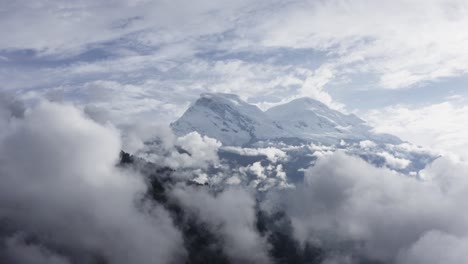 Huascaran-Mountain-moving-down,-Ancash-Peru---4k