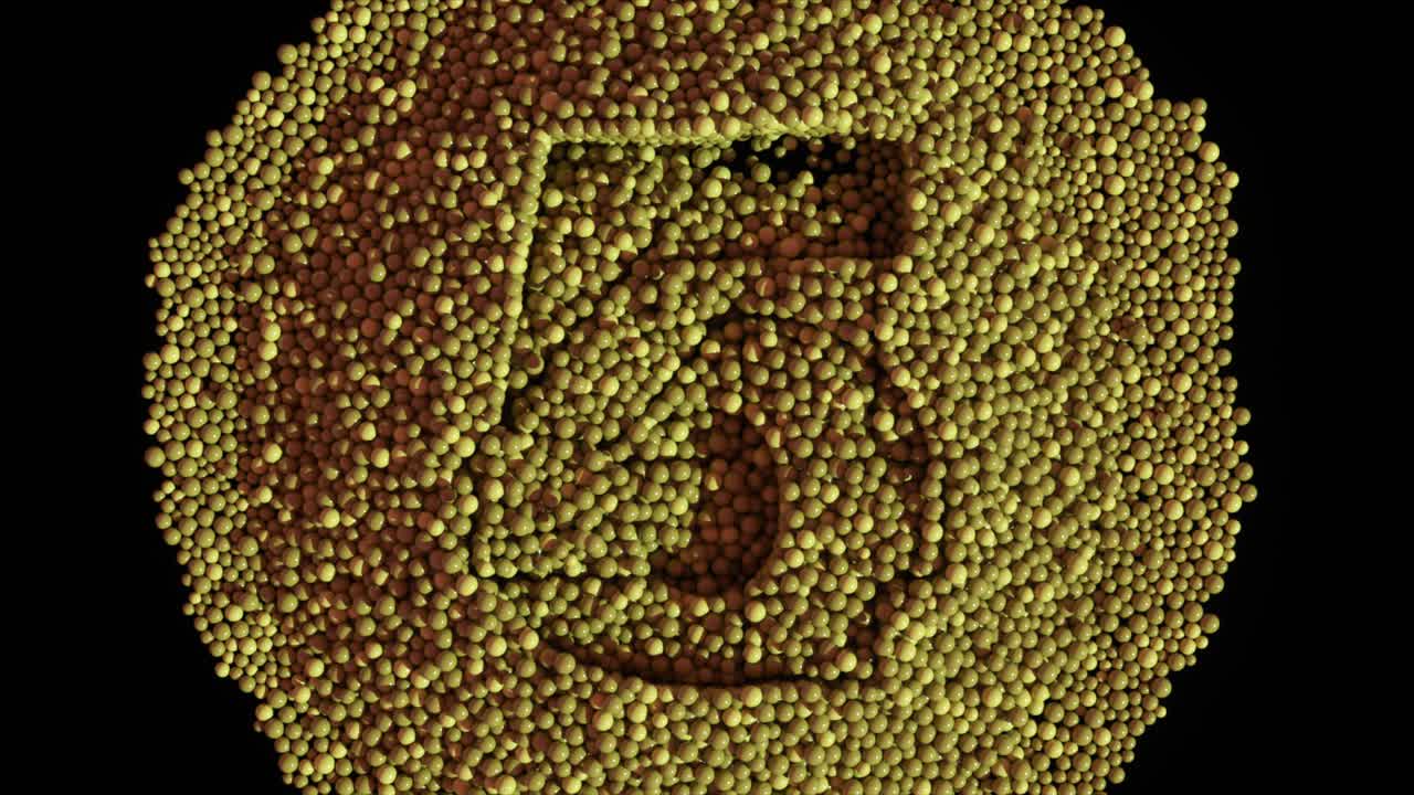 número 3 y 7 formados por pequeñas esferas