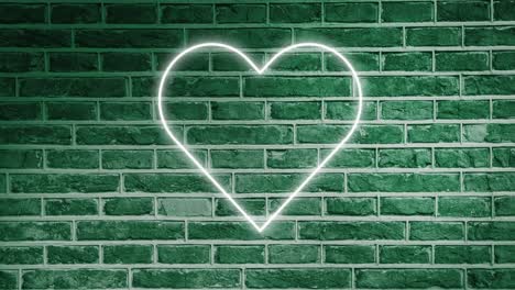 signo de corazón de neón en la pared de ladrillo 4k