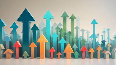 colorful upward arrows symbolizing growth and progress