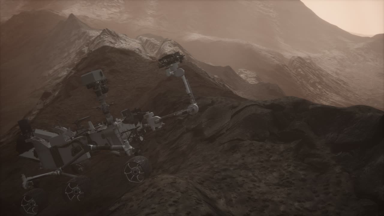 Curiosity Mars Rover exploring the surface of red planet