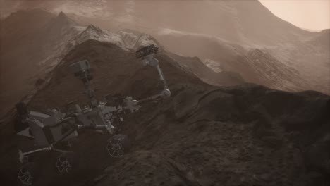 el rover curiosity de marte explora la superficie del planeta rojo