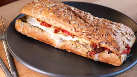 delicious italian sandwich on a plate