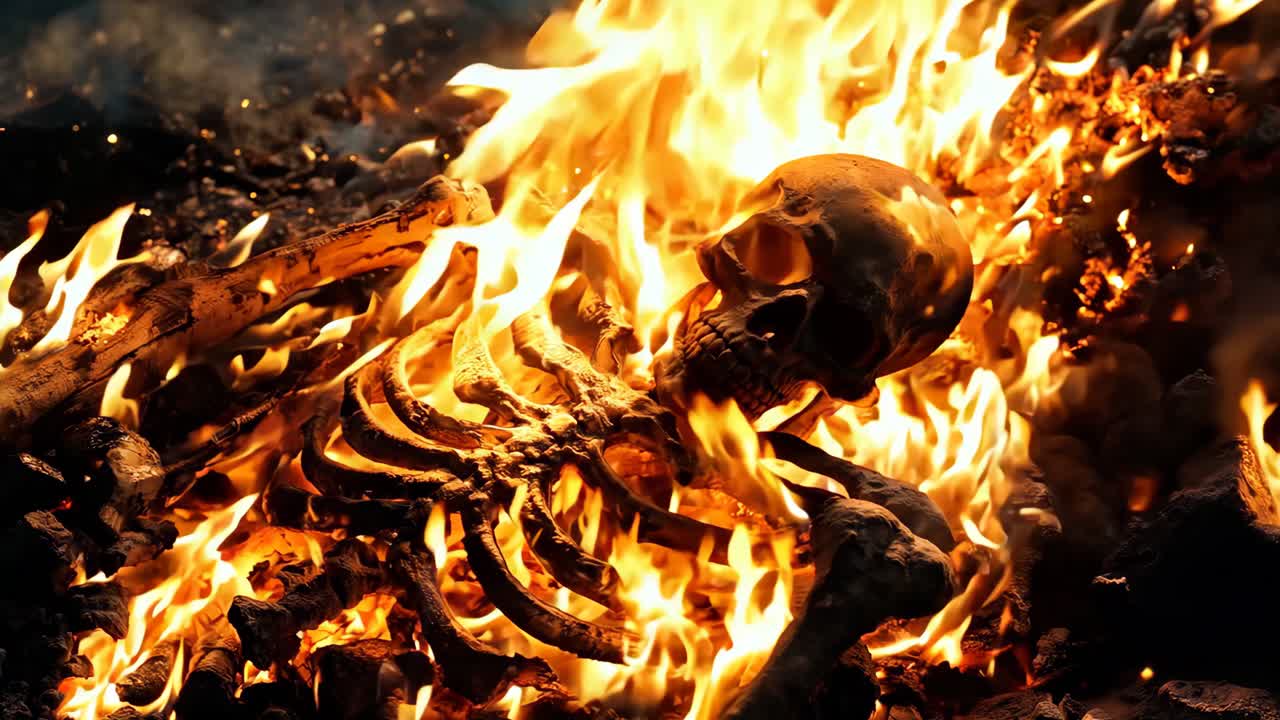 불타는 두개골과