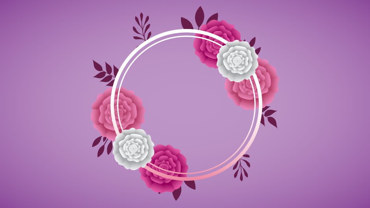 아름다운 장미 정원과 함께 원형 프레임