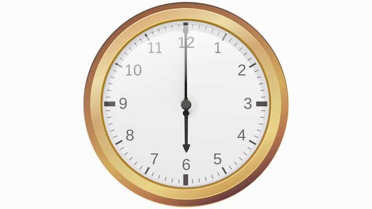 Animated loop of a gold-tone clock face on a white background