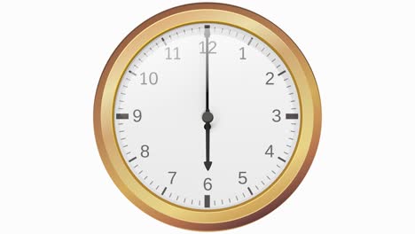 animated loop of a gold-tone clock face on a white background