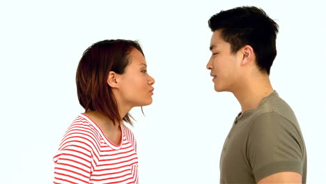 asian couple having argument