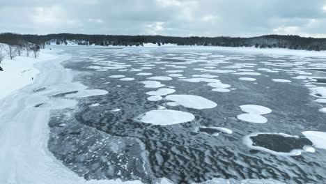 whip pan away from a frozen parking lot