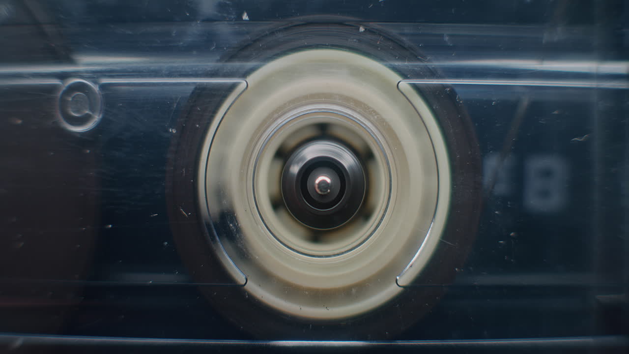 오디오 카세트 테이프의 클로즈업