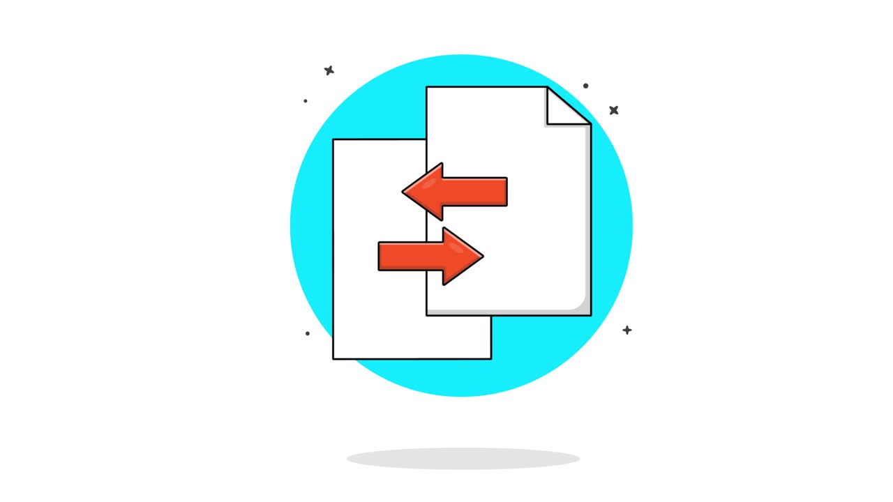 Animated Illustration of Document File Transfer or Exchange