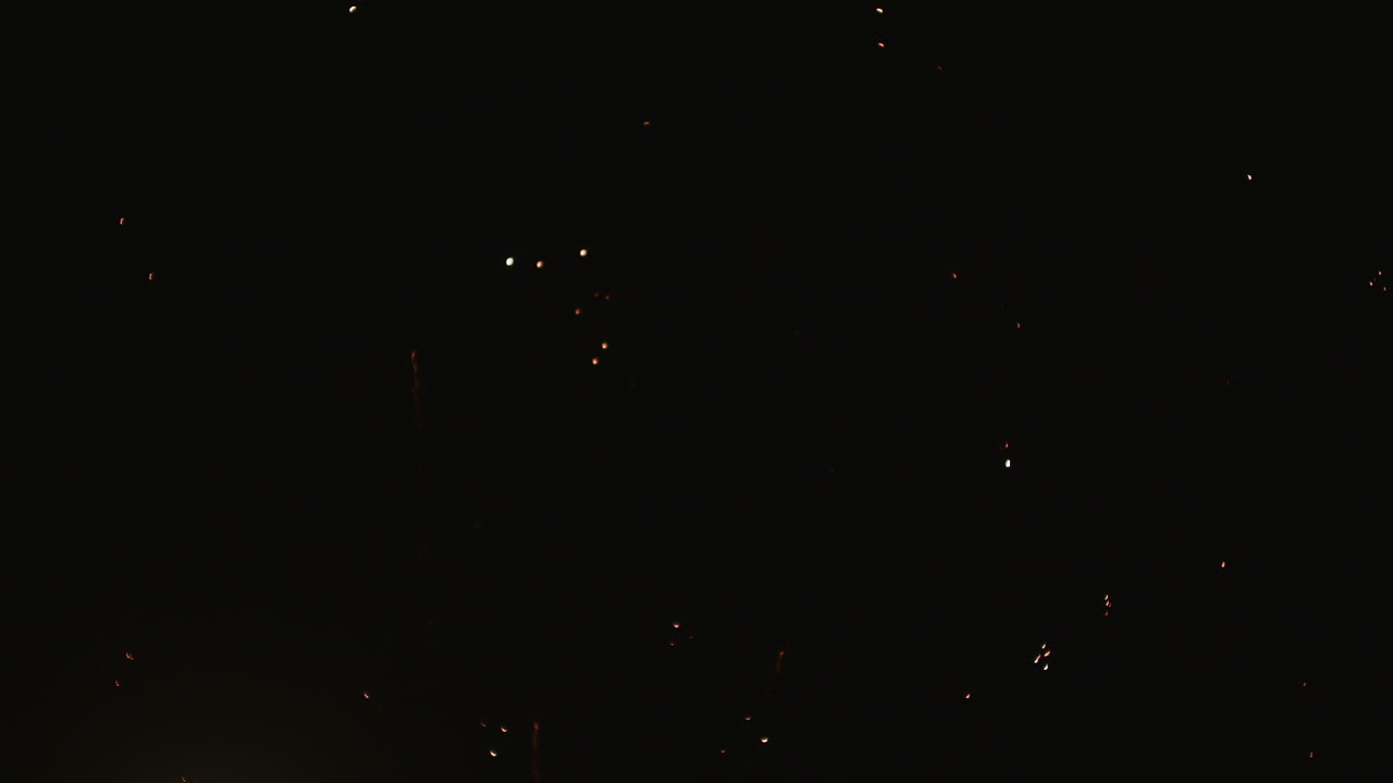 Fireworks At The Beginning Of The New Year In Black Night