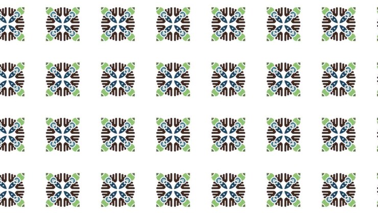 Endless animation of a seamless tile floral pattern slide