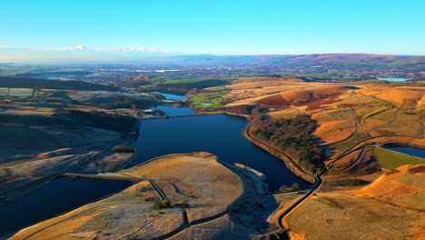 英國pennine moors的空中拍攝