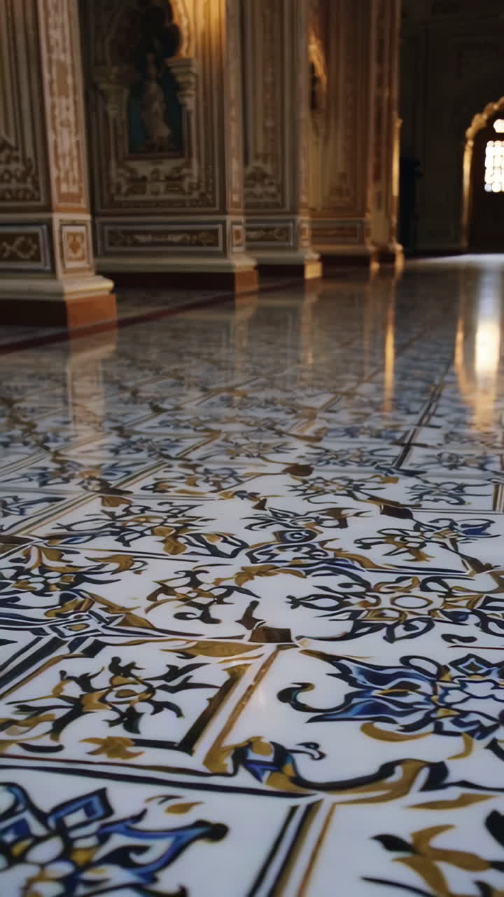 Ornamental Tiles Floor in a Historical Building