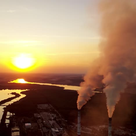 air polluting factory chimneys