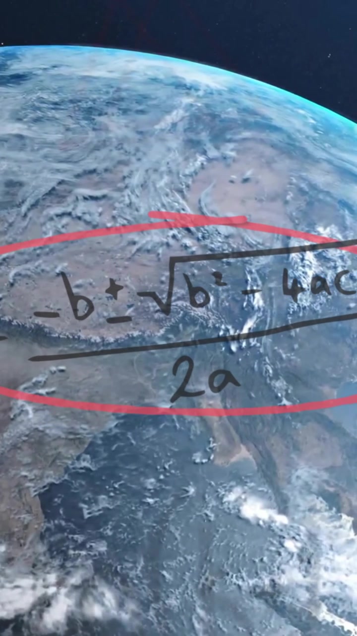 Animazione di elaborazione dati matematici su globo, su sfondo blu