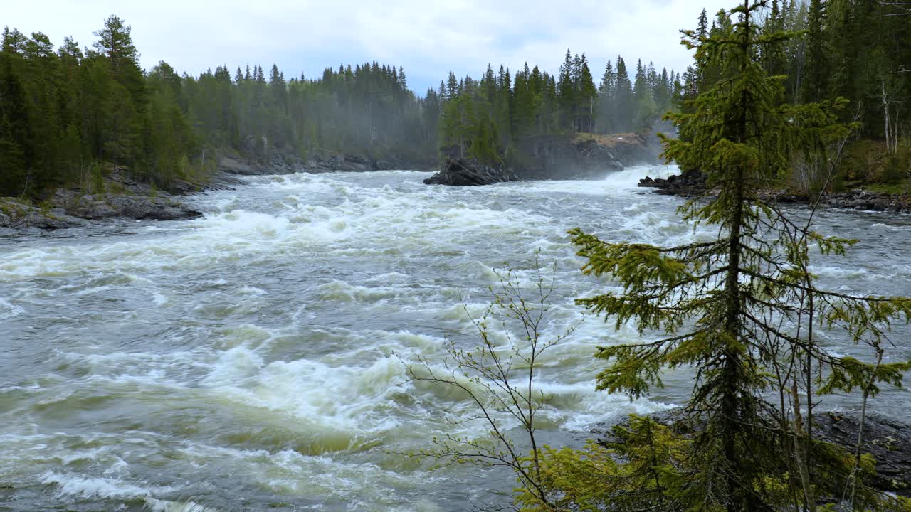 Ristafallet waterfall in the western part of Jamtland is listed as one of the most beautiful waterfalls in Sweden.