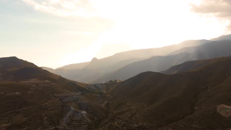 the mountains near almeria during sunset. aerial shot