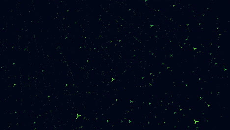 Dark-background-with-scattered-green-dots,-versatile-design-for-websites-or-apps