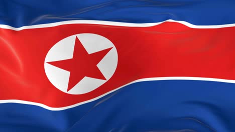 waving  looped flag as  background korea north