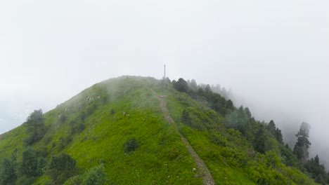 Drone Footage of Epic Cloud Movements Over Miranjani Peak