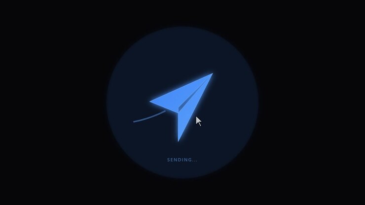 Digital Paper Airplane Animation Sending Message