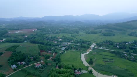 aerial view of a rural vietnamese landscape