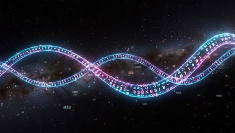 vibrant digital waves: an artistic representation of data patterns and cosmic elements in a dazzling night sky, showcasing unique numbers and luminous surfaces