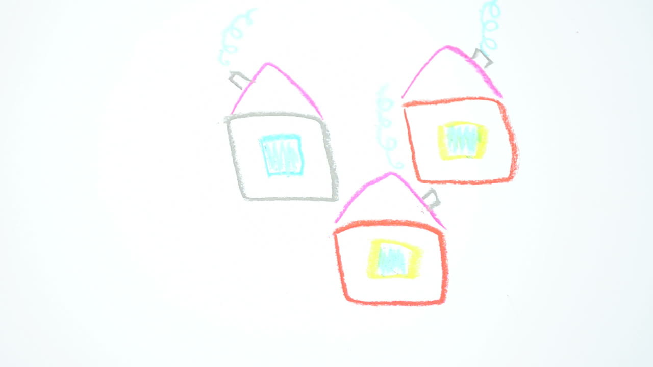 We draw houses. Drawing process