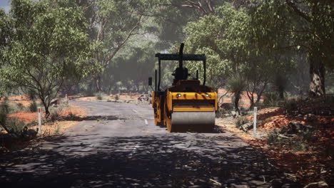 tractor de rodillos en el bosque
