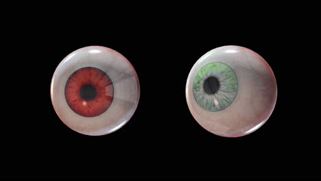 bucle malo ojos aterradores de color verde y rojo con canal alfa