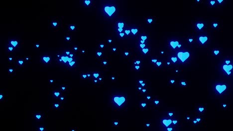 vj loop of the falling blue ice hearts as symbol of love