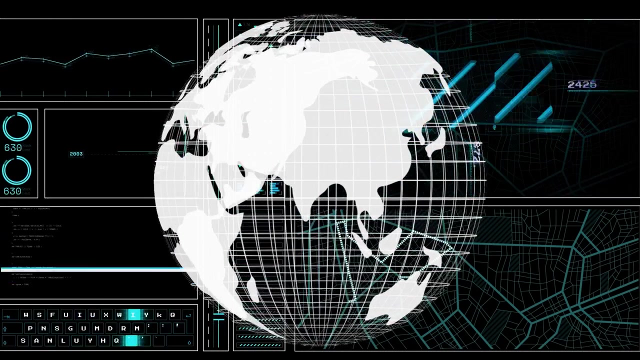 Animation of globe over data processing