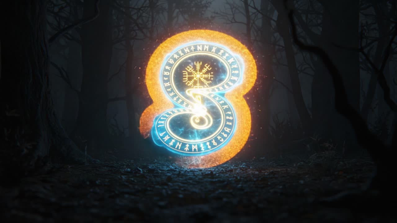 Enchanting Transformation of a Mystical Symbol in a Dark Forest, Showcasing Vibrant Colors and Intricate Designs that Capture the Viewer’s Imagination