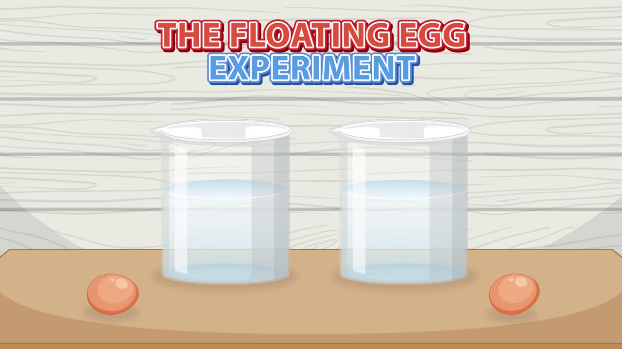 달이 담수와 소금 물에서 떠다니는 것을 보여줍니다.