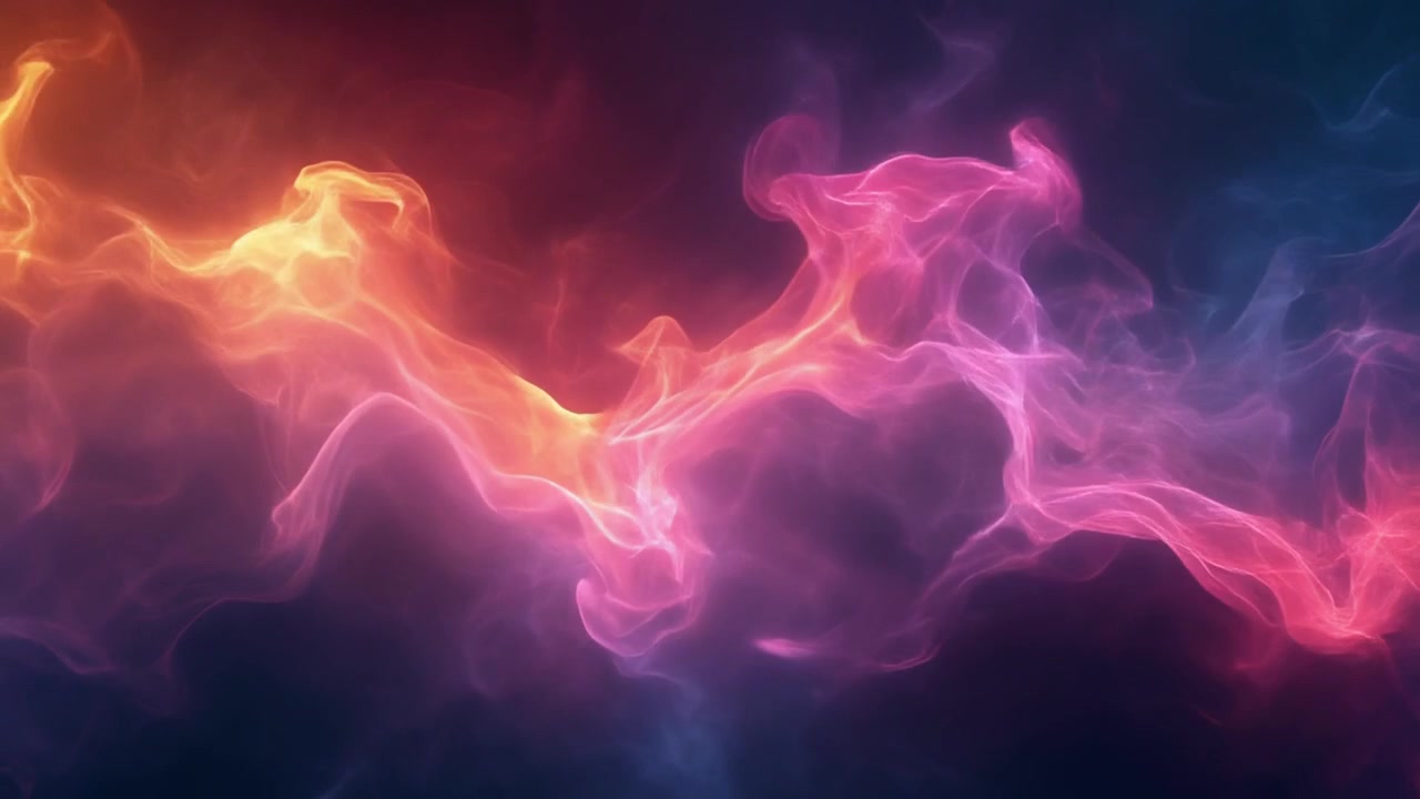 Abstract Motion Background with Swirling Pink and Orange Smoke